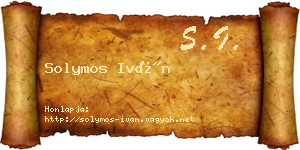 Solymos Iván névjegykártya